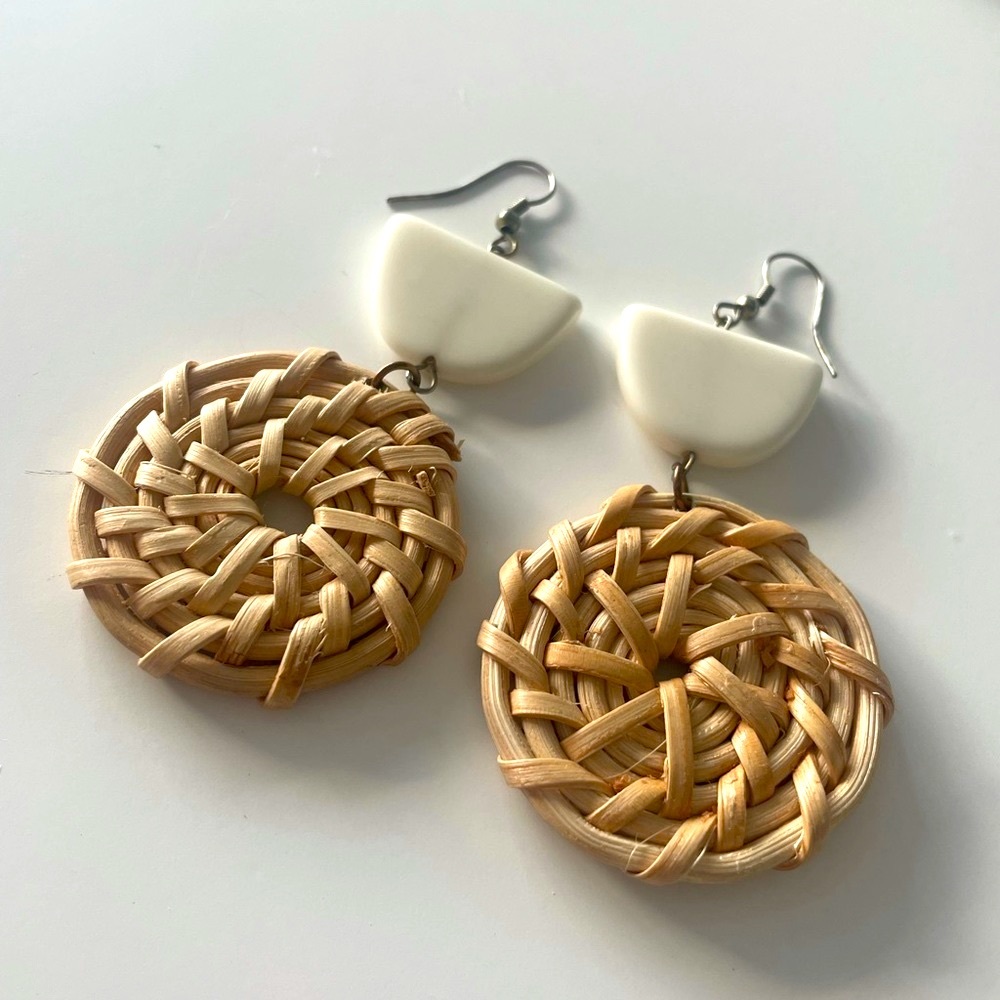 Weave Straw Rattan Earrings